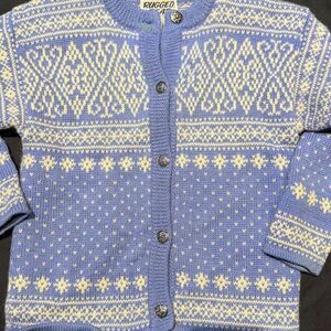 Rugged Bear Periwinkle Wool Cardigan Sweater Kids 4-5